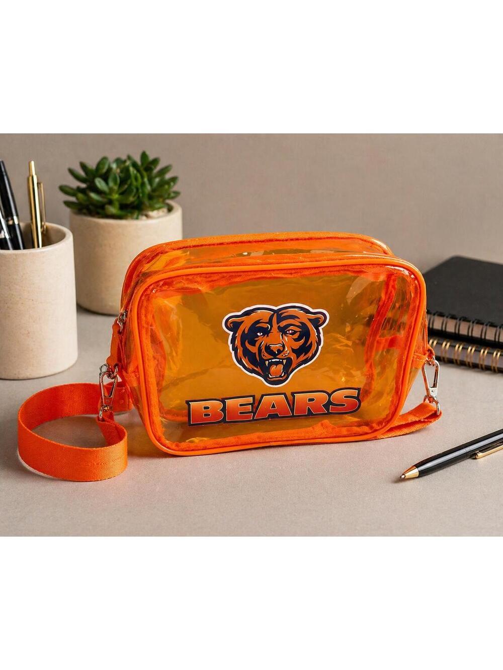 Chicago Bears Orange Transparent Cross-Body Bag - Picture 1 of 2